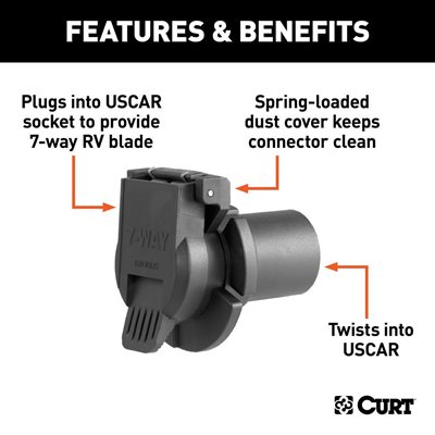 CURT 7 WAY FLAT CAR END OEM GM TWIST ON